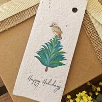 Native Seed Box Plantable Greeting Card - Christmas Tree Native Bird Gift Tags (Set 6)
