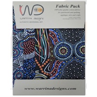 Fabric 4pce Quarter Pack [Black] - Aboriginal Design Fabric