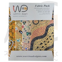Aboriginal Fabric 4pce Quarter Pack [Yellow] - Aboriginal Design Fabric