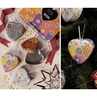 Warlukurlangu Aboriginal Art 4 Pack Heart Shaped Tin Giftset