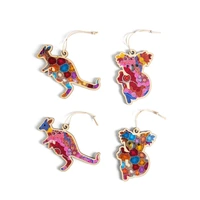 Gift Box Xmas Tree Timber Decorations [Kangaroo & Koala] - Set (4) - KOH Living Aboriginal Art 
