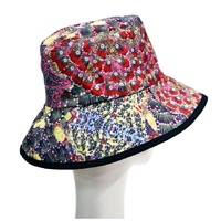 Warrina Aboriginal Art Reversible Bucket Hat - Bush Banana/Fire Dreaming