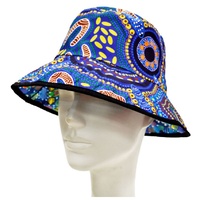 Warrina Aboriginal Art Reversible Bucket Hat - Sacred Woman's Song/Corroboree