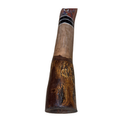 Red/Orange - Lizard Eucalyptus (Grey Box) Handpainted Didgeridoo (1.22m) - Bark Base