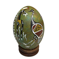 Dreamtime Kullilla Aboriginal Art Handpainted Emu Egg - Emu Dancer (3)