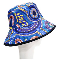 Warrina Aboriginal Art Reversible Bucket Hat - Sacred Woman's Song/Corroboree
