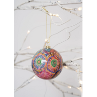 KOH Living Aboriginal Art 6 pack Gift Box Xmas Baubles (8cm) - Dreamtime Symphony (2025 Edition)