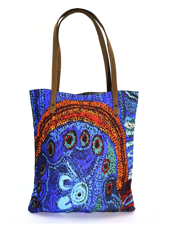 Better World Aboriginal Art Printed Cotton Canvas Shoulder Tote Bag ...