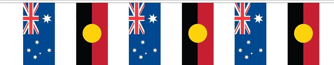 Plastic Torres Strait Islander Flag Bunting 10 meter