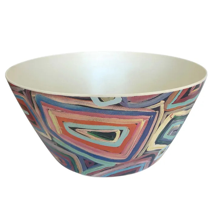 Utopia Aboriginal Art Bamboo Salad Bowl Untitled