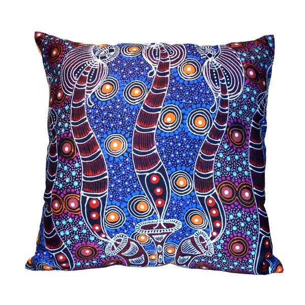 Spirit Dancer Utopia Aboriginal Art Linen Cushion Cover (45cm x 45cm)