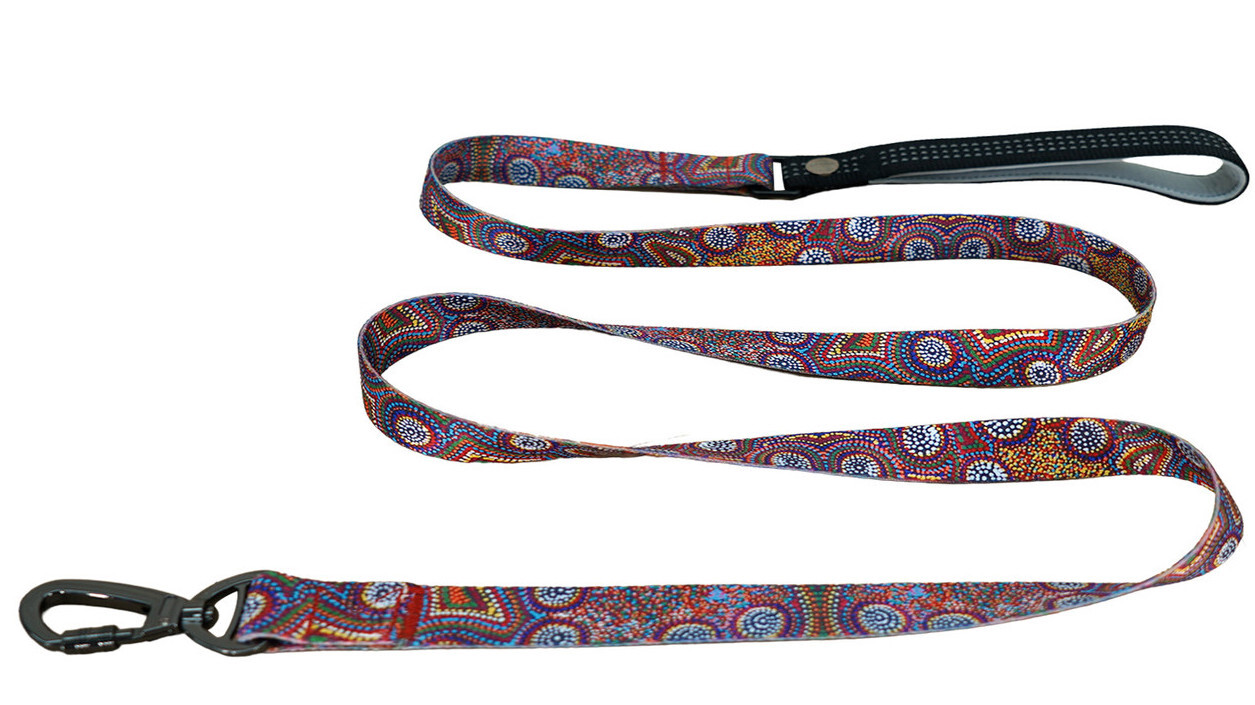 Utopia Aboriginal Art Design Dog Leash Lead Atwakeye Bush Orange