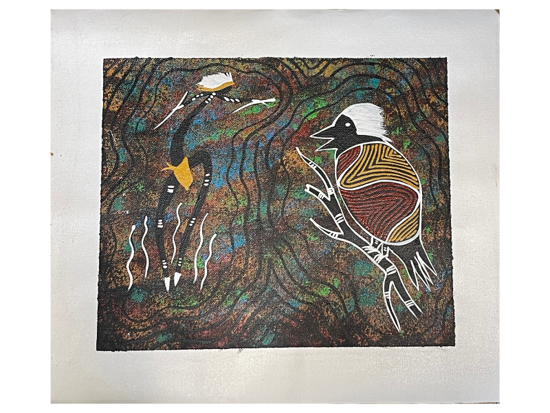 Unstretched Handpainted Aboriginal Art Canvas (40cm x 35cm) - The ...