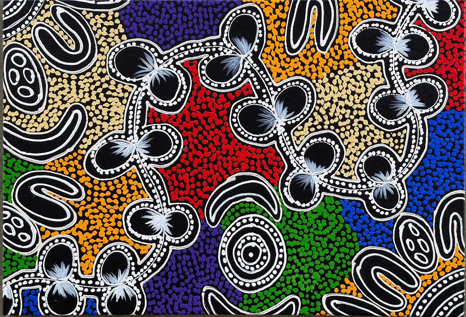 Beautiful Aboriginal art. With use of dot art - Raintree Art