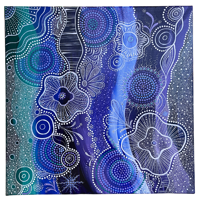 Maree Bradbury Aboriginal Art Stretched Canvas (45cm x 45cm) Morning
