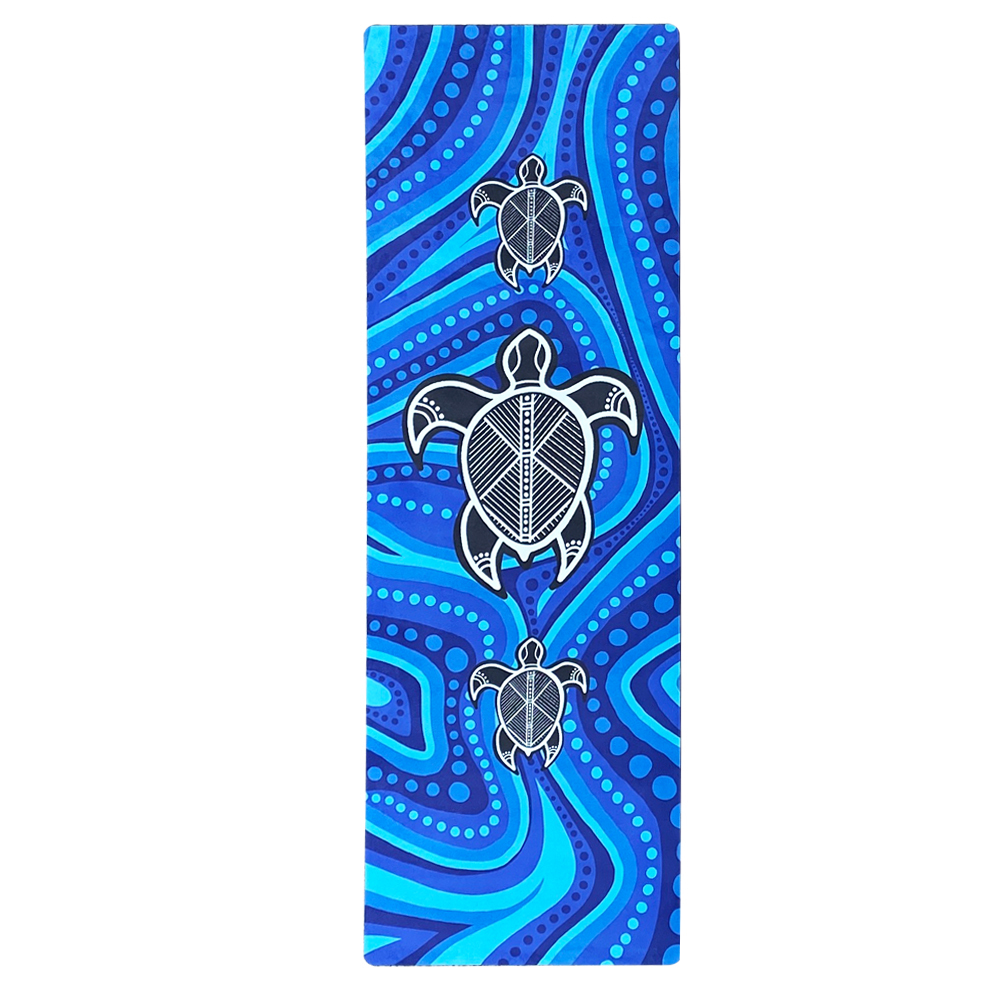 Eco Rubber Aboriginal design Yoga Mat - Turtle Serenity