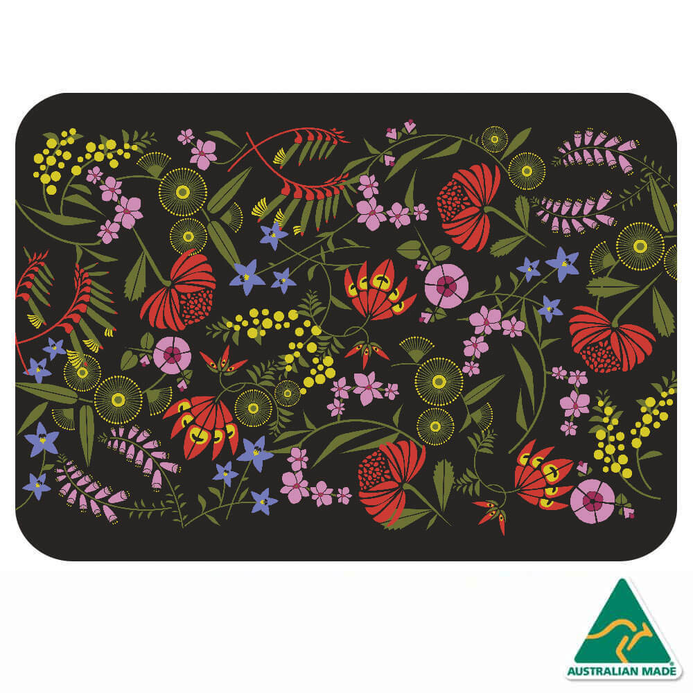 Recycled Rubber Australia Made Placemat/Mouse Pad (1) Aussie Wildflowers