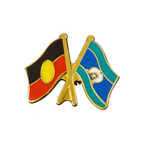 Aboriginal Flag (Australia Made) Metal Badge - Aboriginal/TSI X Flag