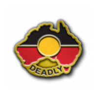 Aboriginal Flag (Australia Made) Metal Badge - Deadly Map