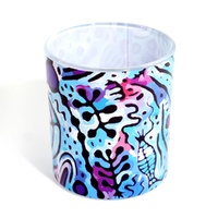 Better World Aboriginal Art Tealight Candle Holder [9cm x 8cm] - Pondi (Murray Cod) 