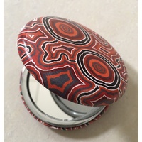 Hogarth Aboriginal Art Round Compact Mirror - Pathways 2