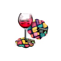 Bunabiri Aboriginal Art Neoprene Wine Glass Coaster - Water Forest Country