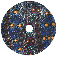 Utopia Aboriginal Art Neoprene Wine Glass Cover Coaster - Dreamtime Sisters (Round)