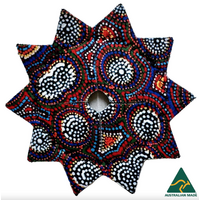 Utopia Aboriginal Art Neoprene Wine Glass Cover Coaster - Atwakeye (Star)