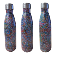 Warlukurlangu Aboriginal Art Stainless Steel Bottle - 500ml - Pikilyi Jukurrpa