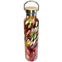 Utopia Aboriginal Art Stainless Steel (750ml) Water Bottle - Leaves