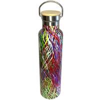 Utopia Aboriginal Art Stainless Steel (750ml) Water Bottle - Grass Seed Dreaming 