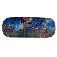 Chernee Sutton Aboriginal Art Hardcover Glasses Case - Kookaburra
