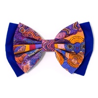 Better World Aboriginal Art Cotton Bow Hair Clip - Mulga Country