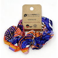 Better World Arts Aboriginal Cotton Hair Scrunchie - Multju Mulga Country