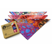 Better World Aboriginal Art Boxed Set (3) Handkerchiefs - Seven Sisters