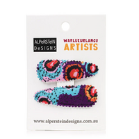 Warlukurlangu Aboriginal Art Hairclips (2 Pack) - Lappi Lappi Dreaming
