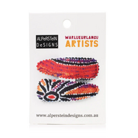 Warlukurlangu Aboriginal Art Hairclips (2 Pack) - Dogwood Tree Dreaming