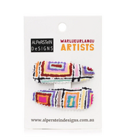 Warlukurlangu Aboriginal Art Hairclips (2 Pack) - Water Dreaming