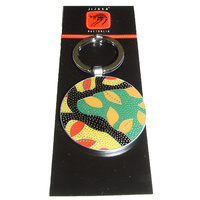 Jijaka Aboriginal Art Boxed Metal Keyring - Tee Tree