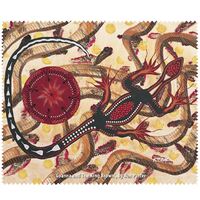 Tobwabba Aboriginal Art Microfibre Lens Cloth - Goanna &amp; King Brown