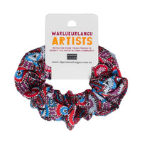 Warlukurlangu Aboriginal design Hair Scrunchy - Water Dreaming (Medium)