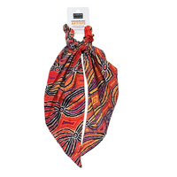Warlukurlangu Aboriginal Design Hair Scrunchie Tail - Dogwood Tree Dreaming