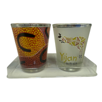 Yijan Aboriginal Art  Shot Glass Set (2) - Kangaroo/Women Ceremony