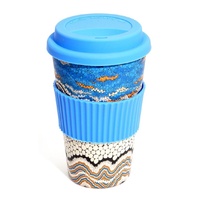 Aboriginal All Natural Bamboo Eco Travel/Coffee Mug (480ml) - Land Meets Sea