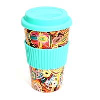 Aboriginal All Natural Bamboo Eco Travel/Coffee Mug (480ml) - Ngarrindjeri Country