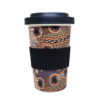 Hogarth Arts Eco Bamboo Reusable Travel Mug (430ml) - Brolga Dreaming