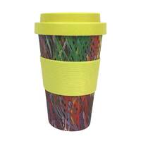 Aboriginal All Natural Bamboo Eco Travel/Coffee Mug (450ml) - Grass Seed Dreaming