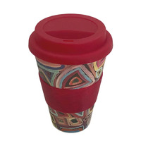 Aboriginal All Natural Bamboo Eco Travel/Coffee Mug (450ml) - Untitled
