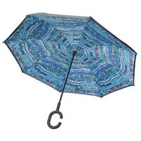 Warlukurlangu Aboriginal Art Inverted Umbrella - Two Dogs Dreaming