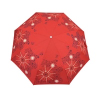 Warrina Aboriginal design Folding Umbrella - Seven Sisters (Red)
